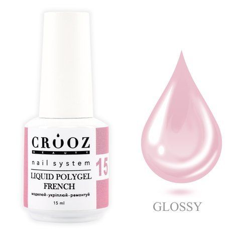 Crooz Рідкий полігель FRENCH Liquid Polygel 15, 15 ml 00000029474 фото