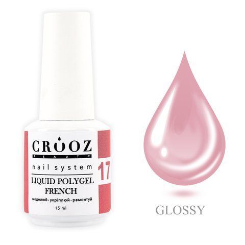 Crooz Рідкий полігель FRENCH Liquid Polygel 17, 15 ml 00000029476 фото