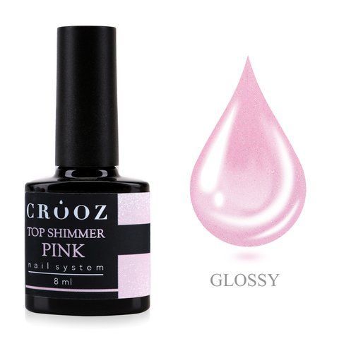 Crooz Закріплювач для гель лака Top shimmer pink 00000033820 фото