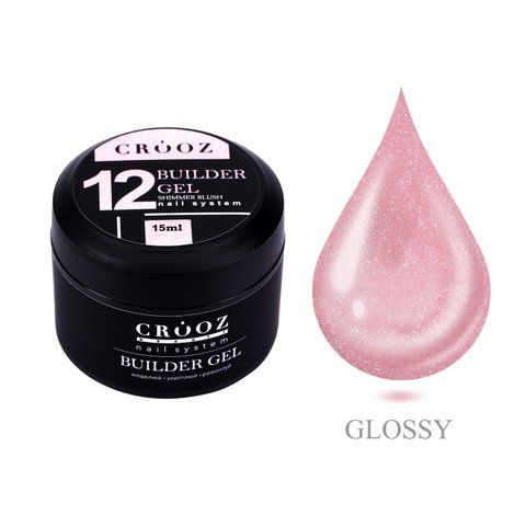Crooz Гель для нарощування №12 Shimmer Blush, 15 ml 00000033821 фото