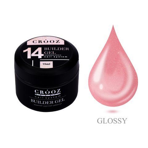 Crooz Гель для нарощування №14 Shimmer Beige, 15 ml 00000033845 фото